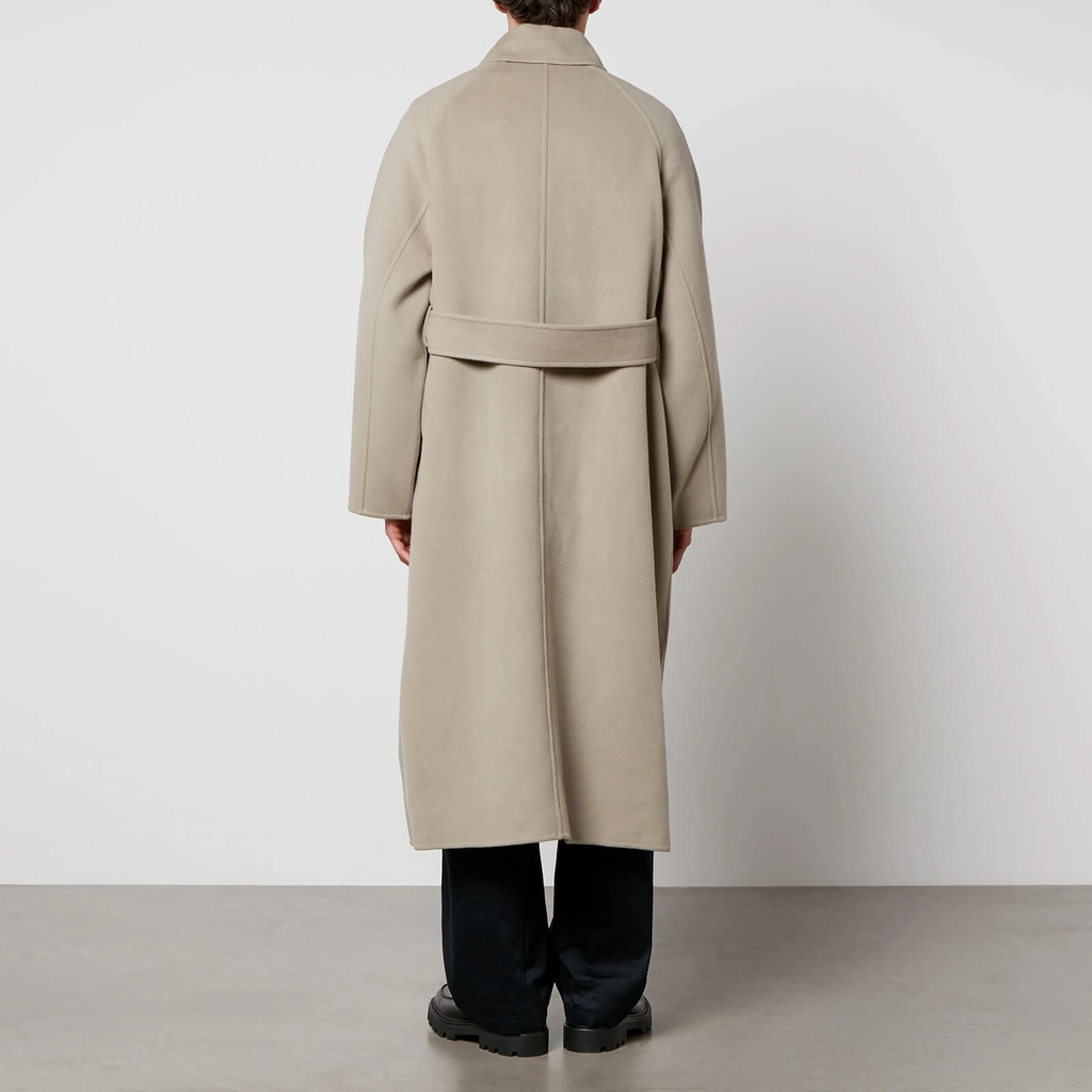 AMI Paris Long Belted Wool and Cashmere-Blend Coat - IT 50/L